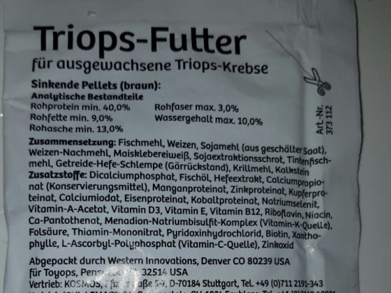 Triops-Futter